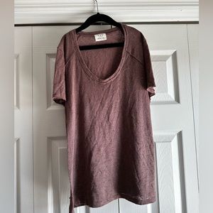 Project Social T small burgundy mauve top
